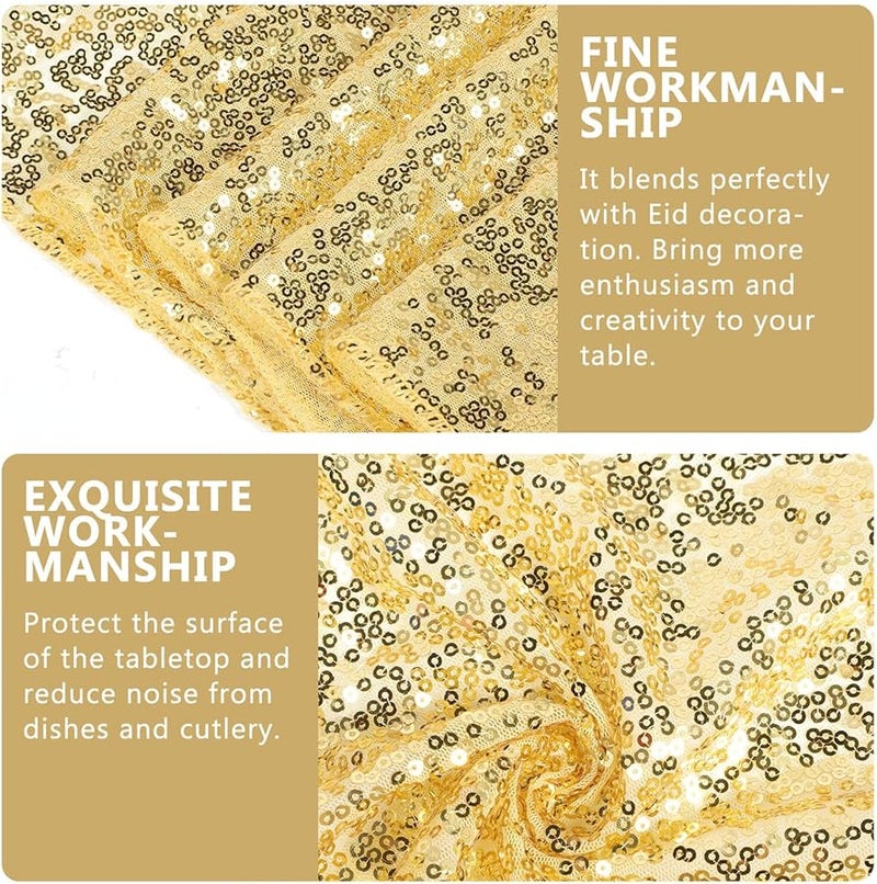 Gold Sequin Table Runner Nordic Style Polyester Tablecloth for Wedding Party Celebration - Image 3
